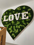 Moosbild Moosherz XXXL LOVE Leuchtreklame